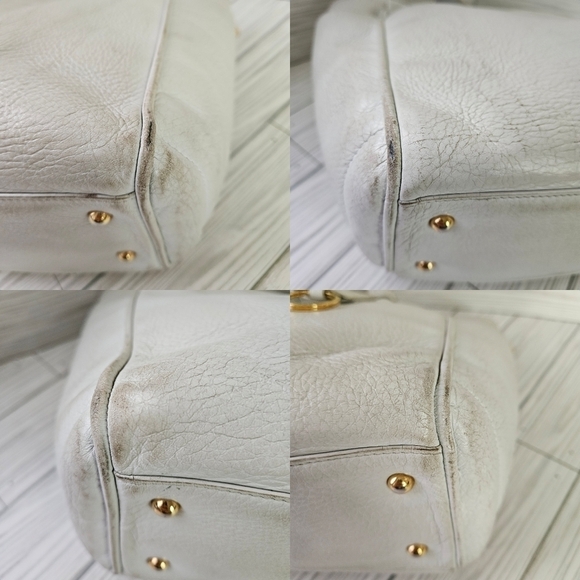 Loewe Madrid Heritage Pebbled Leather Tote Bag in Off White - Picture 8 of 16